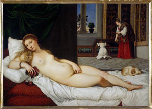 Titian. Venus of Urbino. As a model  a famous courtesan and poet Veronica Franco